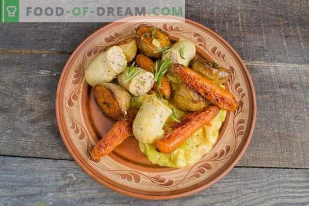 Hühnergulasch mit gebackenem Gemüse und Wurst