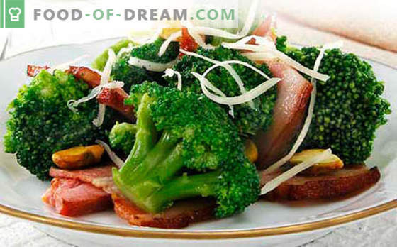 Brokkolisalat - fünf beste Rezepte. Wie man richtig und lecker gekochter Brokkolisalat kocht.