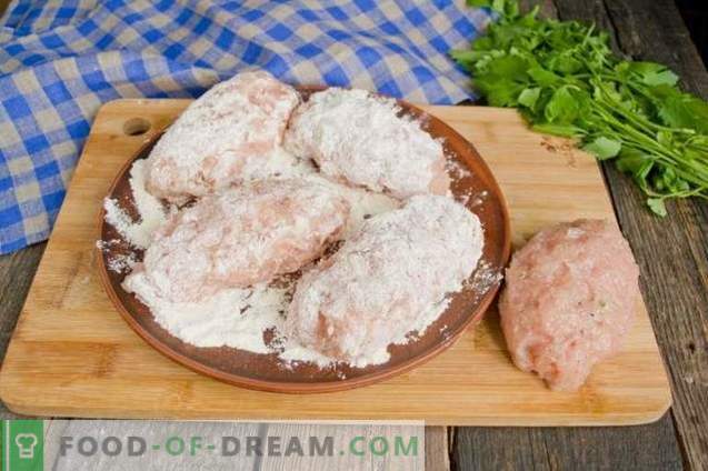 Chicken Kiev Koteletts aus Hackfleisch - eine einfache Möglichkeit zum Kochen