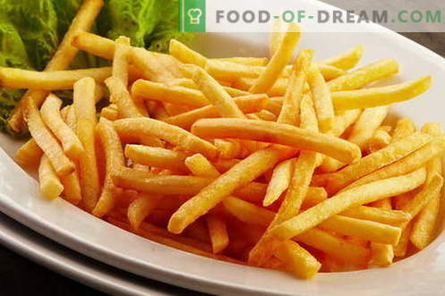 Hausgemachte Pommes Frites sind schmackhafter, natürlicher und billiger als bei McDonalds. Pommes frites zu Hause kochen.