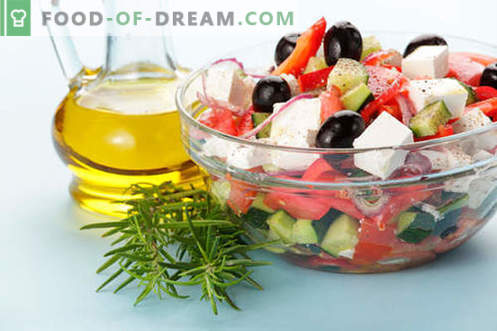 Salate mit Olivenöl - eine Auswahl der besten Rezepte. Wie man Salate richtig und lecker mit Olivenöl zubereitet.