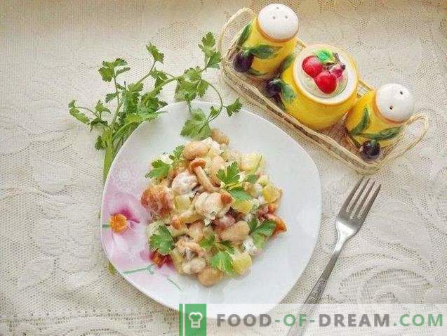 Rustikaler Salat mit eingelegten Pilzen