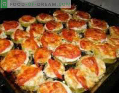 Rezepte für das Kochen von Zucchini im Ofen, gefüllt mit Gemüse, Auflaufformen, Booten