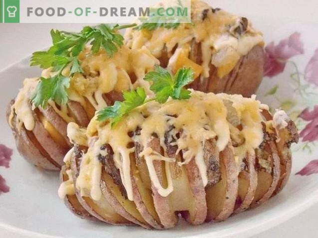 Kartoffelharmonika Ofenkartoffeln mit Schmalz unter Käsekruste