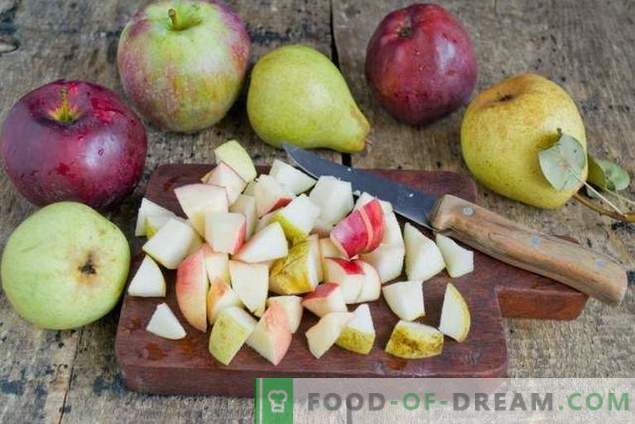 Pastel con peras y manzanas - postre de té de otoño