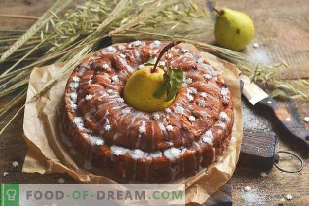 Pastel con peras y manzanas - postre de té de otoño