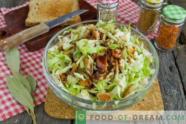 Salat mit Sauerkraut, Schinken und Crackern