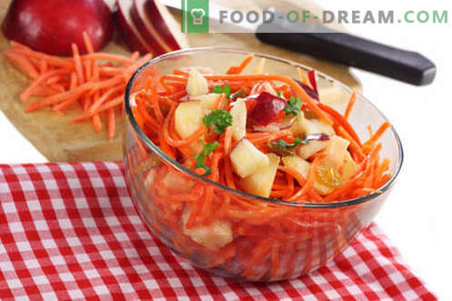 Karotten- und Apfelsalat - die besten Rezepte. Wie man richtig und lecker einen Salat aus Karotten und Äpfeln zubereitet.