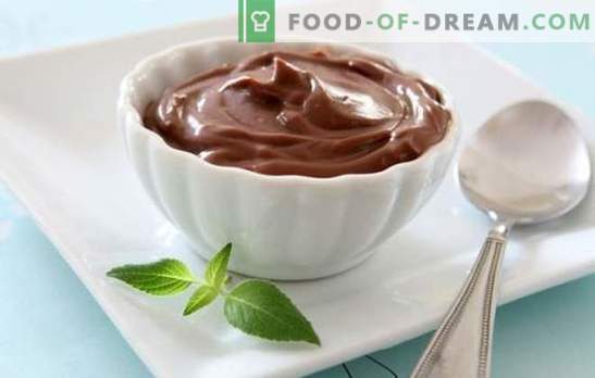 Pudding-Schokoladencreme ist immer lecker! Rezepte Puddingcremes für die Imprägnierung, Abfüllung und Dekoration