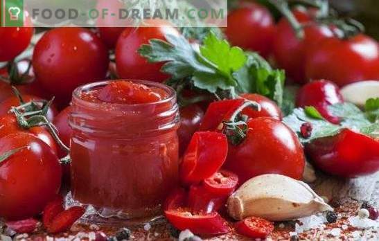 Selbst gemachter Ketchup - das ist nützlich und recht einfach. Hausgemachte Ketchup-Rezepte aus Tomaten, Paprika, Stachelbeeren, Äpfeln, Pflaumen und Kirschen