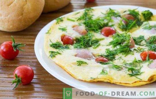 Omelette mit Würstchen - ein einfaches und reichhaltiges Frühstück! Kochen Sie leckere Omelettes mit Würsten im Ofen, in der Mikrowelle, im Schmortopf und in der Pfanne