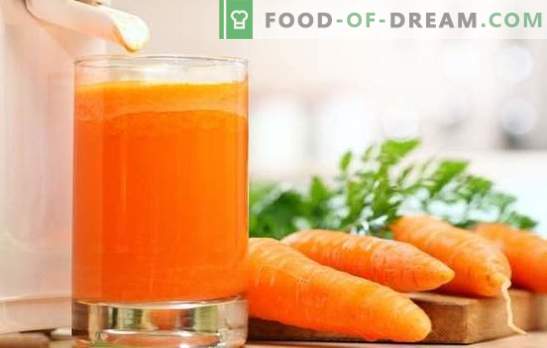 Karottensaft zu Hause: feste Vitamine! Rezepte aus natürlichem Karottensaft und Cocktails mit seiner Teilnahme