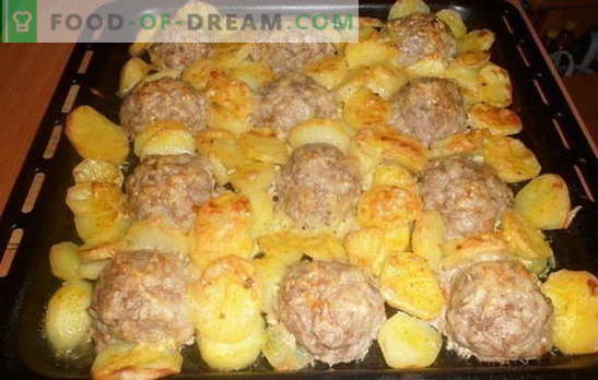 Fleischbällchen mit Kartoffeln - ein kulinarisches Produkt. Die besten Rezepte für Fleischbällchen mit Kartoffeln: mit Tomaten, Gemüse, Käse, Sauerrahm