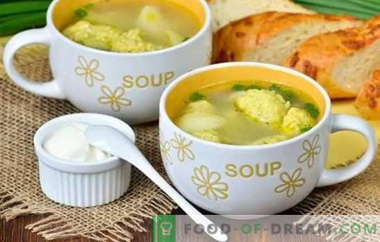 Suppe mit Knödel: Schritt für Schritt Rezepte für ein appetitliches Gericht. Pilz-, Hühner-, Gemüsesuppe mit Knödel (Schritt für Schritt, im Detail, mit Geheimnissen)
