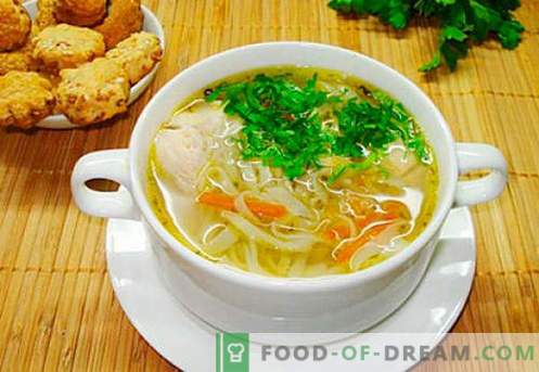 Hühnersuppe - die besten Rezepte. Wie man richtig und lecker Suppe in Hühnerbrühe kocht.