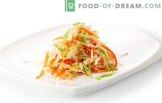 Salat mit koreanischen Karotten und Paprika ist ein Farbenspiel! Rezept für Salate mit koreanischen Karotten und Paprika: Fleisch, Pilz