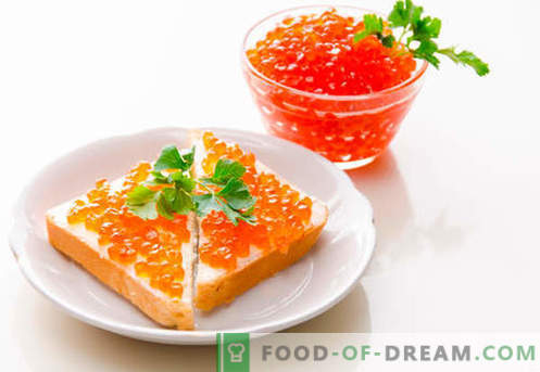 Sandwiches mit rotem Kaviar sind die besten Rezepte. Schnell und lecker kochen Sie Sandwiches mit rotem Kaviar.