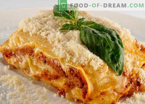 Lasagne mit Pilzen - die richtigen Rezepte. Wie man schnell und lecker Lasagne mit Pilzen kocht.