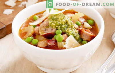 Suppe mit Würstchen: Nudeln, Hodgepodge, Ei, Tomate. Die besten Rezepte für die Zubereitung von Suppen mit Wurst für jeden Tag