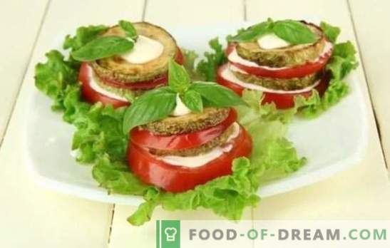 Zucchini Snack mit Tomaten ist ein originelles Gericht aus einfachen Produkten! Bewährte Zucchini-Häppchen mit Tomaten: braten, köcheln und backen