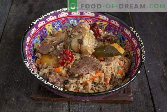 Fragrant pilaf with quince and beef