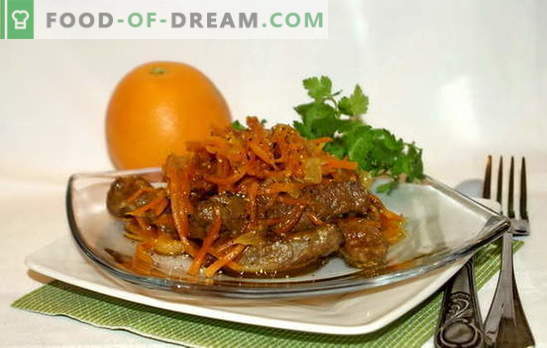 Rinderleber mit Karotten: gebraten, gedünstet, in einem Salat. Die besten Rezepte für das Kochen von Rinderleber mit Karotten