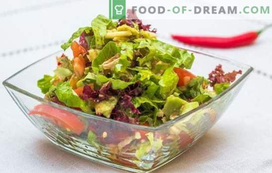 Schnelle Salate: leckere Optionen. Reife, raffinierte und schnelle Salate - in Eile für Urlaub und Alltag