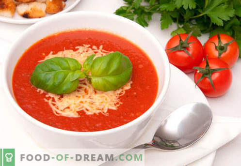 Tomatencremesuppe - bewährte Rezepte. Wie man richtig und köstlich Tomatenpüree-Suppe kocht.