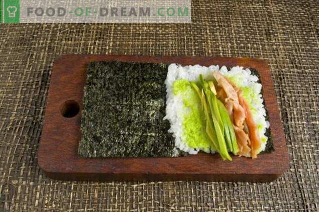 Temaki-Sushi mit Avocado und Forelle