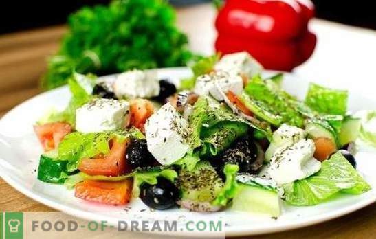 Griechischer Salat: klassische, schrittweise Rezepte. Köstlicher, gesunder und frischer griechischer Salat nach klassischen Rezepten