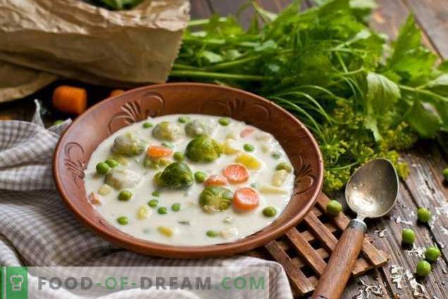 Milk soup with vegetables - unusual, but very tasty!