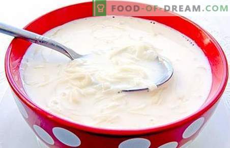 Milchsuppe - die besten Rezepte, Tricks und Funktionen. Wie man Milchsuppe mit Teig, Gemüse, Käse kocht