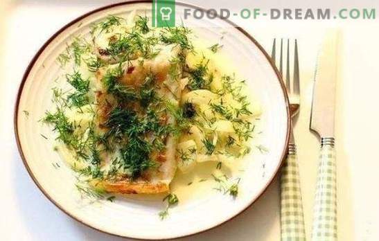 Fisch in Sahnesauce - ein besonderer Geschmack von Fischgerichten. Rezepte für gebackenen Fisch in einer Pfanne mit Sahnesauce