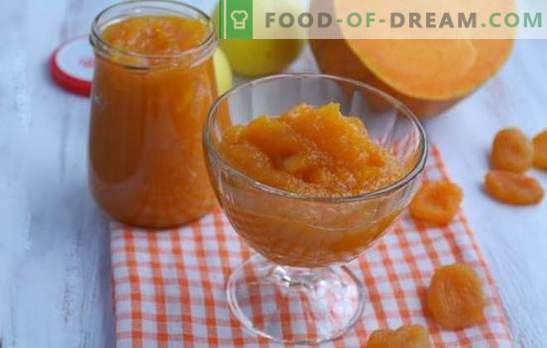 Kürbismarmelade mit getrockneten Aprikosen ist ein orangefarbenes Märchen! Rezepte für verschiedene Kürbismarmelade mit getrockneten Aprikosen und Zitronen, Orangen, Nüssen