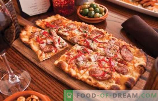 Hausgemachte Pizza: Rezepte mit Wurst, Tomaten, Champignons, Hähnchen, Gurken. Eine Auswahl an Rezepten für hausgemachte Pizza
