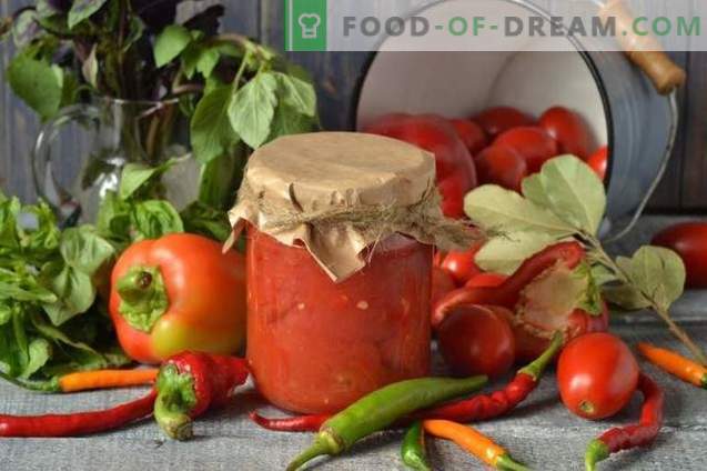 Tomaten im eigenen Saft mit bulgarischem Pfeffer für den Winter