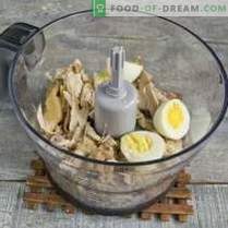 Einfache Hühnerpastete mit Eiern und Gemüse