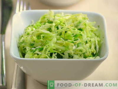 Kohl- und Gurkensalate - fünf beste Rezepte. Wie man richtig und lecker Salate mit Kohl und Gurken kocht.