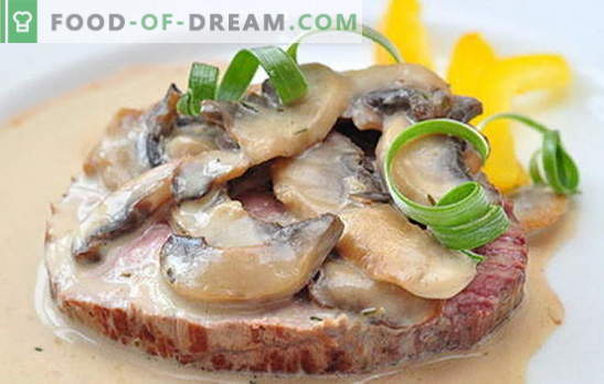 Fleisch mit Pilzen in einem langsamen Kocher: mit Bier, Kartoffeln, Pflaumen, Sauerrahm. Die besten Rezepte für Fleisch mit Pilzen im Langsamkocher