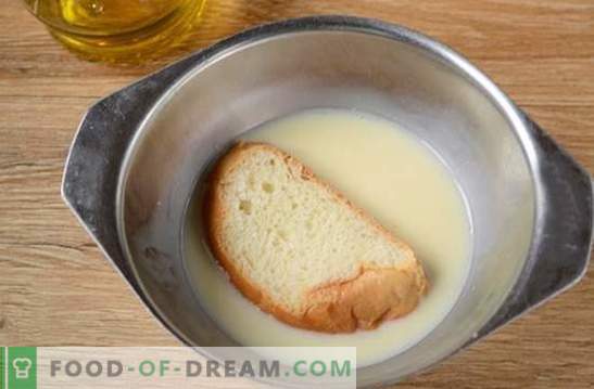 Croutons mit Milch im Ei: Snack in fünf Minuten! Wie man Croutons mit Milch in einem Ei kocht: ein schrittweises Foto-Rezept