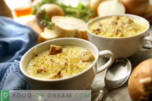 Zwiebelsuppe - die besten Rezepte. Wie man richtig und lecker Zwiebelsuppe kocht.