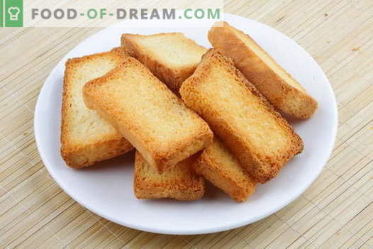 Brot Toast - die besten Rezepte. Wie man richtig und lecker gekochten Toast vom Brot herstellt.