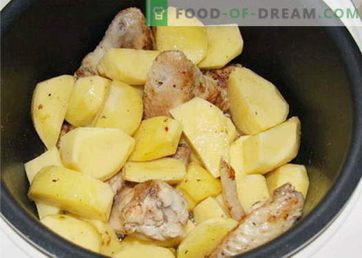 Hähnchen mit Kartoffeln in einem langsamen Kocher - die besten Rezepte. Wie man richtig und lecker in einem langsam gekochten Hähnchen mit Kartoffeln kocht.
