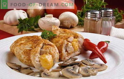 Koteletts mit Pilzen - für jeden Geschmack! Verschiedene Fleischbällchen mit Pilzen: normal, gefüllt, mager, Fleisch und Hühnchen