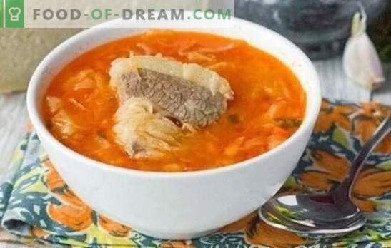 Suppe in Fleischbrühe - immer wahr! Duftende, schmackhafte Suppe in Fleischbrühe aus Frisch- und Sauerkraut nach den besten Rezepten