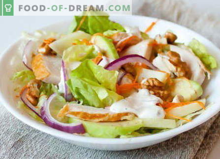 Geräucherter Hühnersalat - die besten Rezepte. Wie man richtig und lecker gekochten Salat mit geräuchertem Hühnerfleisch macht.