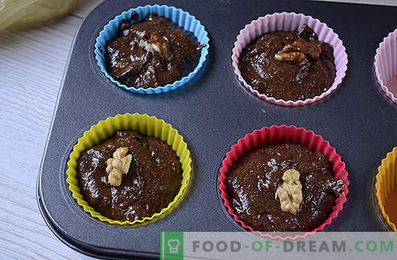 Schokoladenmuffins sind ein guter Start in den Tag. Schritt für Schritt Rezept des Autors mit Schokoladenmuffins mit Grieß