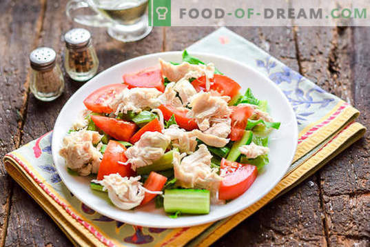 Diätetischer Salat mit Hühnerbrust ohne Mayonnaise
