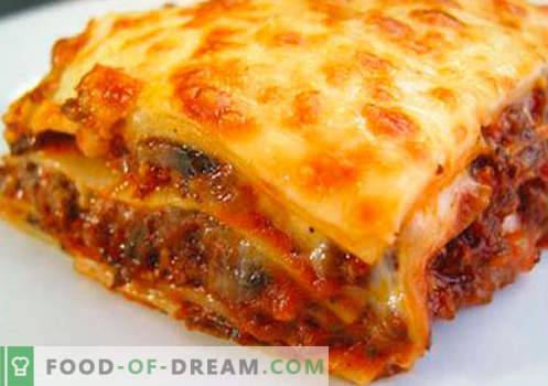 Lavash Lasagna - die richtigen Rezepte. Wie man schnell und lecker Lasagne aus Pita kocht.